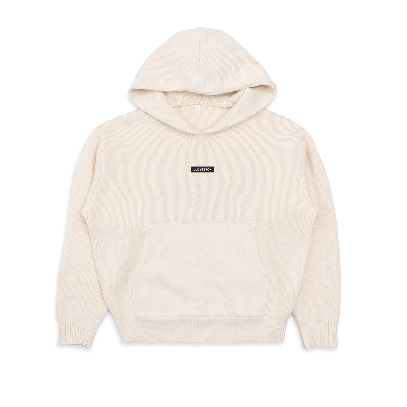 Knitted Pullover Hoodie (Cream)